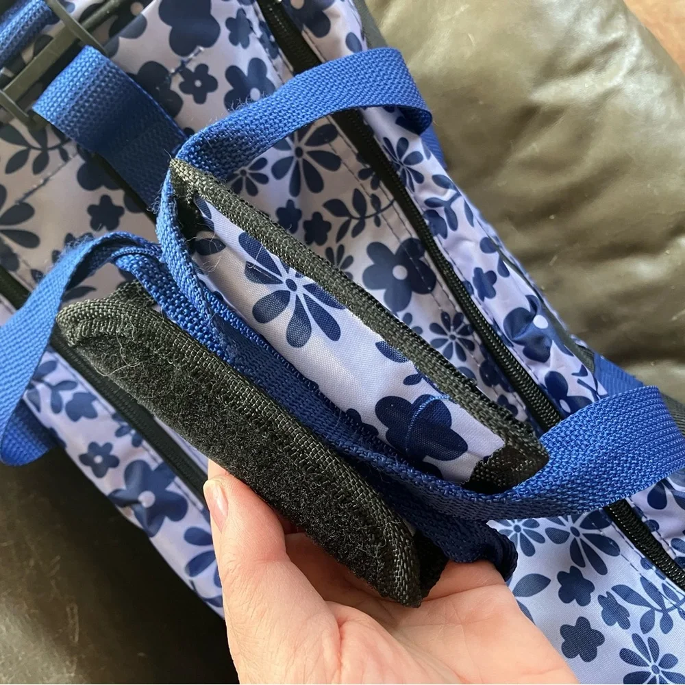 Navy Floral Cat Travel Carrier